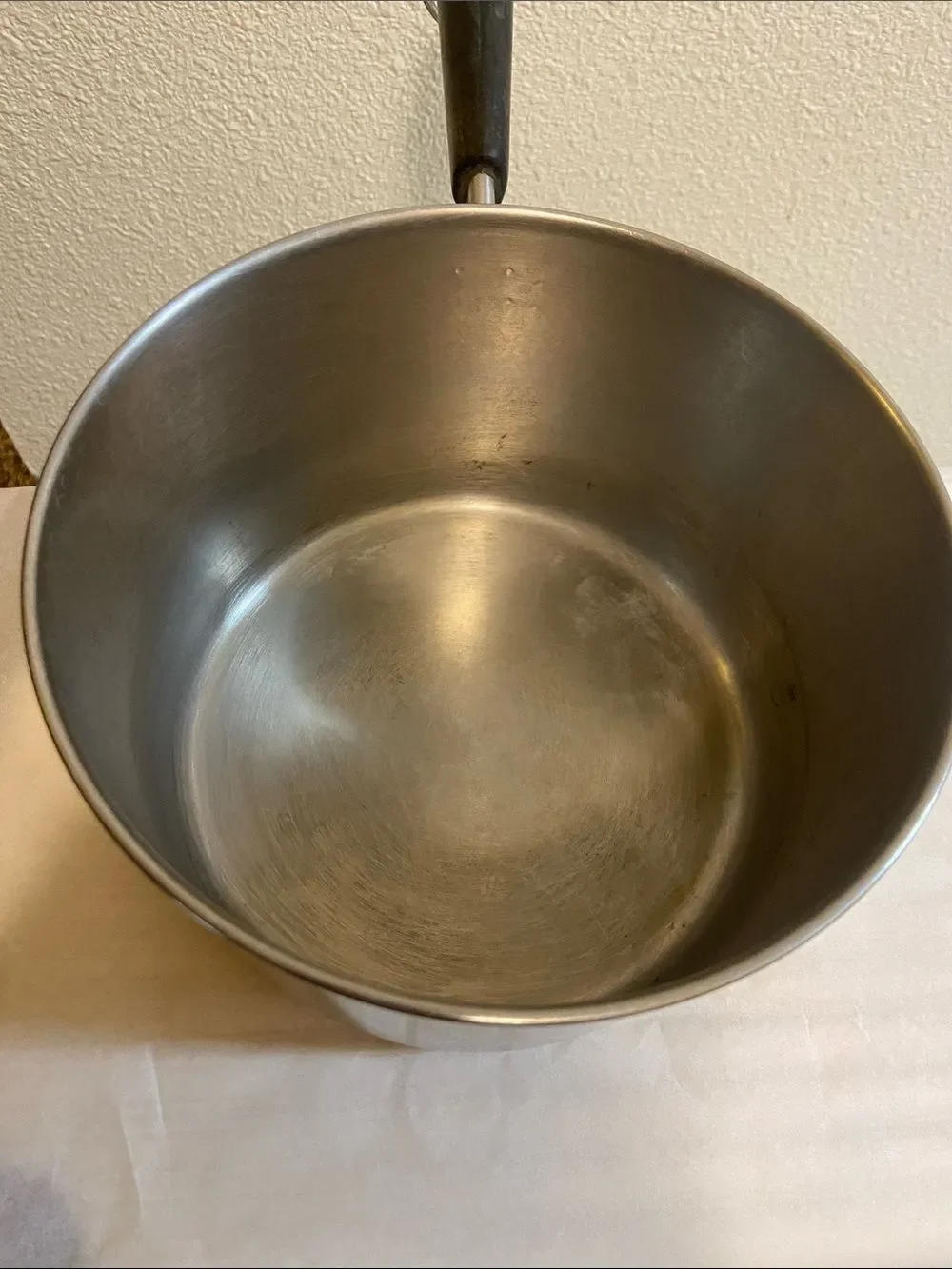 Reverse Ware 3 Qt. 91d Clinton, ILL Stainless Steel Saucepan with Black Handle